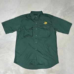 Vintage Bass Pro Shops Men's SZ M Short Sleeve Employee Shirt Green Outdoorsman
